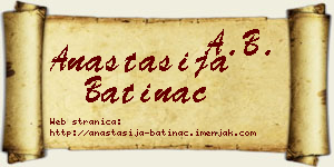 Anastasija Batinac vizit kartica